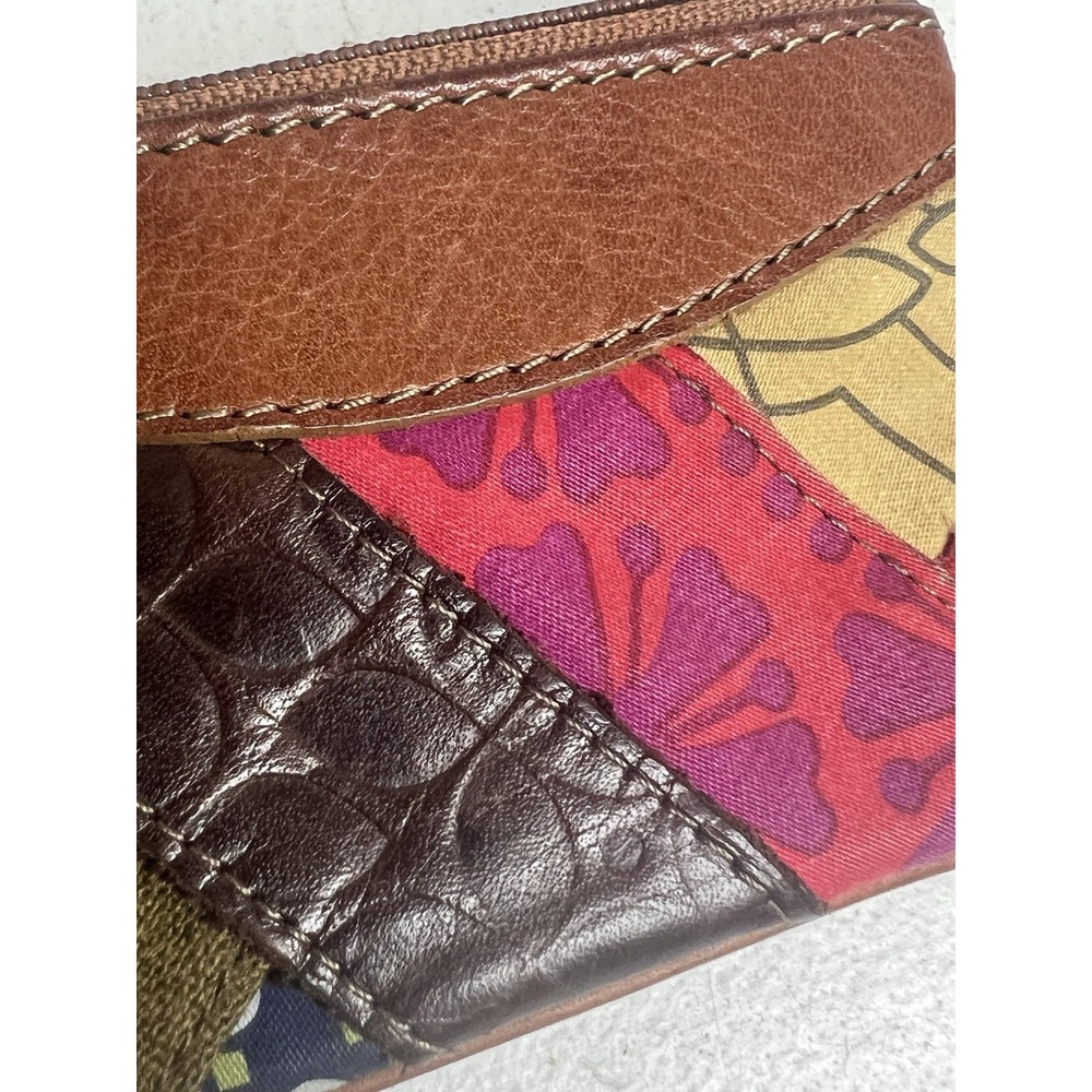 Fossil Multicolor Leather Suede Patchwork Zip Coi… - image 8